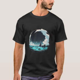 Oceaanscène in een cirkel t-shirt