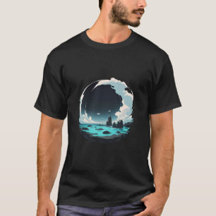 Oceaanscène in een cirkel t-shirt