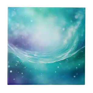 Oceaanscène met wervelende Waterverf Tegeltje