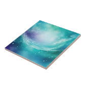 Oceaanscène met wervelende Waterverf Tegeltje (Zijkant)