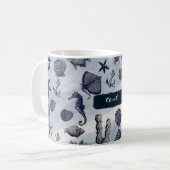 Oceaanschelp Zeeleven Nautilus Koffiemok (Voorkant links)
