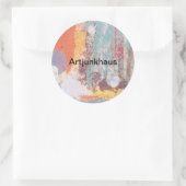 Oceaanschuim Abstract schilderij Hankamer Artjunkh Ronde Sticker (Tas)