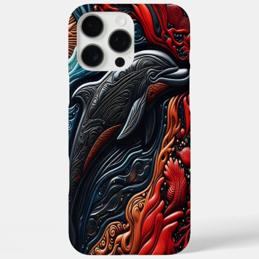 Oceaanse Elegantie: Dolfijnkunst Case-Mate iPhone Case (Achterkant)