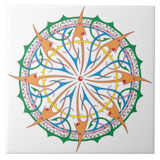 Oceaanspiraalvormige decoratieve Tegel (W) Tegeltje (Voorkant)