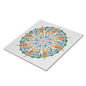 Oceaanspiraalvormige decoratieve Tegel (W) Tegeltje (Zijkant)