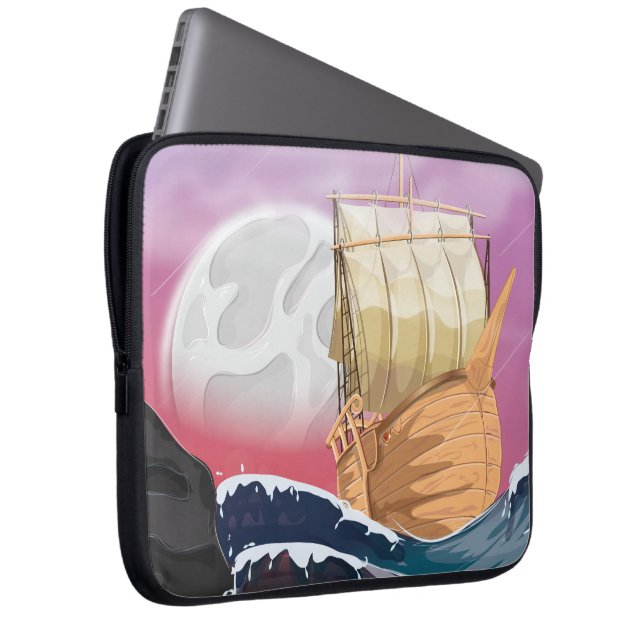 Oceaanstorm Laptop Sleeve (Voorkant Rechts)