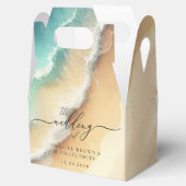 Oceaanstrand Blauw Waterverf Zomer Bedankdoosjes (Geopend)