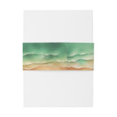 Oceaanstrand Blauwe Aquarel Elegante Scripts Uitnodigingen Wikkel (Achterkant Voorbeeld)