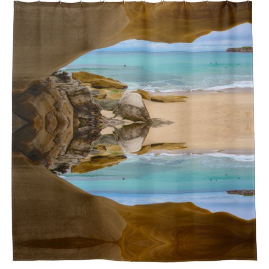 oceaanstrand douchegordijn (Voorkant)
