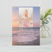 Oceaanstrand Funeral Feest van het Leven Meisje Fo Kaart (Staand voorkant)