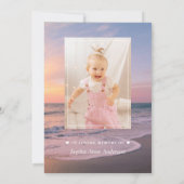Oceaanstrand Funeral Feest van het Leven Meisje Fo Kaart (Achterkant)