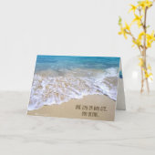 oceaanstrand met inspirerend citaat kaart (Gele Bloem)