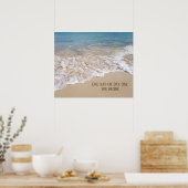 oceaanstrand met inspirerend citaat poster (Keuken)
