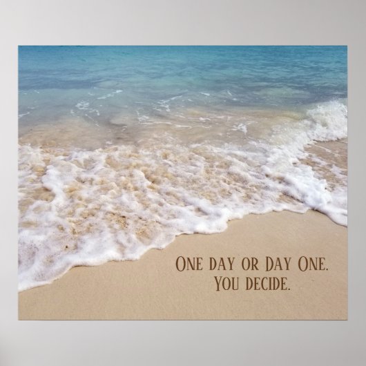 oceaanstrand met inspirerend citaat poster (Voorkant)