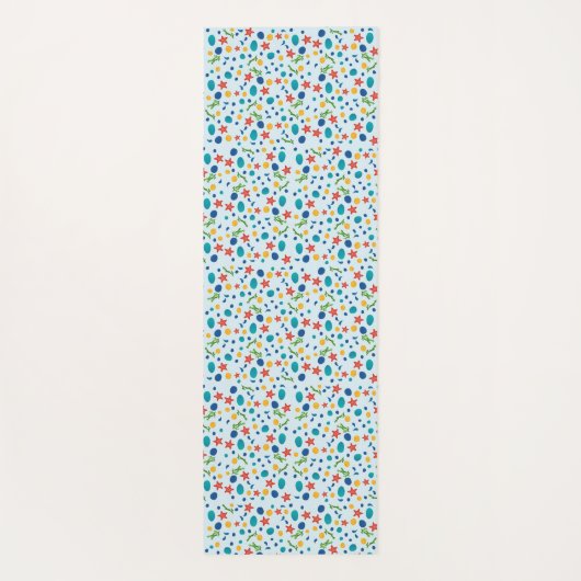 Oceaanstrand met zeesterren, schelpen en steentjes yogamat (Achterkant)