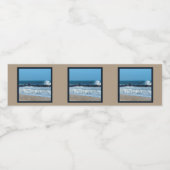 oceaanstrand rotsen NJ etiket van fotowaterflesje (Enkel label)