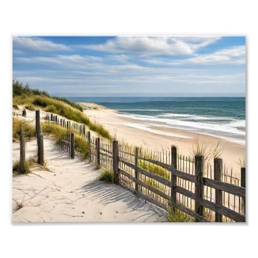 Oceaanstrand scène foto afdruk (Voorkant)