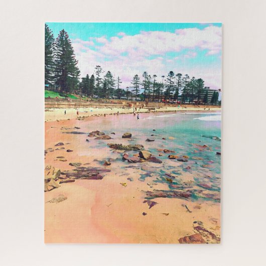 Oceaanstrand uitdagende puzzel (Verticaal)