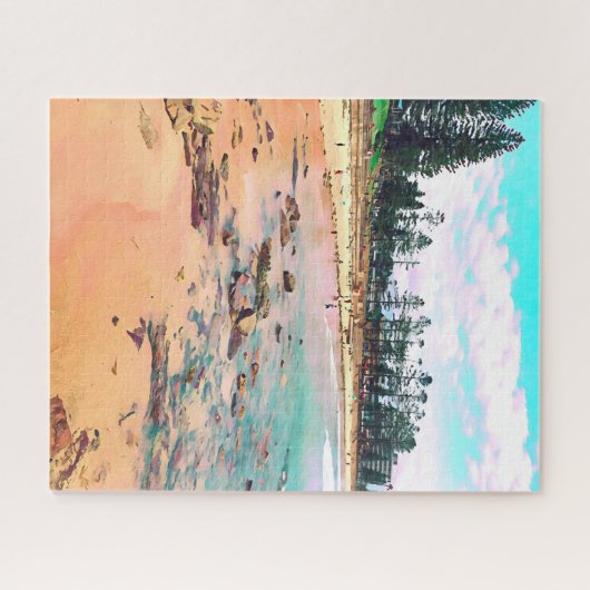 Oceaanstrand uitdagende puzzel legpuzzel (Horizontaal)