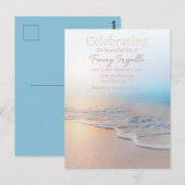 Oceaanstrand viering van het leven briefkaart (Voorkant / Achterkant)