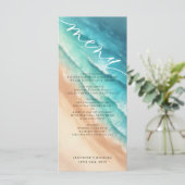 Oceaanstrand Waterverf Elegant Menu (Staand voorkant)