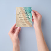 Oceaanstrand Waterverf Zomer Diner Flyer (Hand)