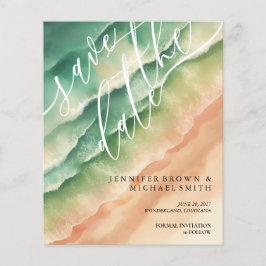 Oceaanstrand Waterverf Zomer Groen Zon Flyer