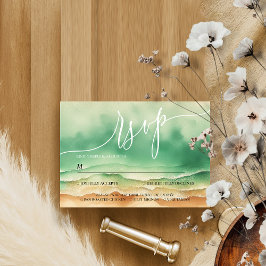 Oceaanstrand Zomer Zon Waterverf Elegant RSVP Kaartje