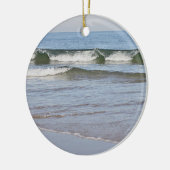 Oceaanstrandfoto Keramisch Ornament (Links)