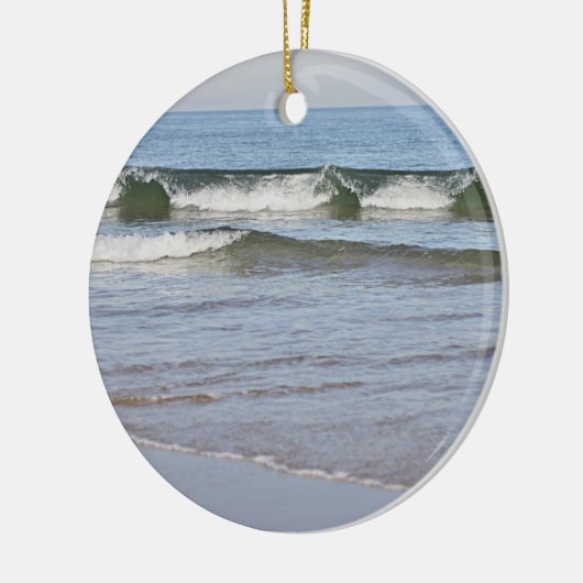 Oceaanstrandfoto Keramisch Ornament (Links)