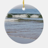 Oceaanstrandfoto Keramisch Ornament (Achterkant)