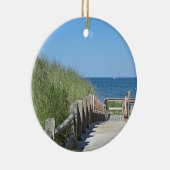 Oceaanstrandfoto Keramisch Ornament (Rechts)
