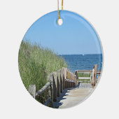 Oceaanstrandfoto Keramisch Ornament (Links)