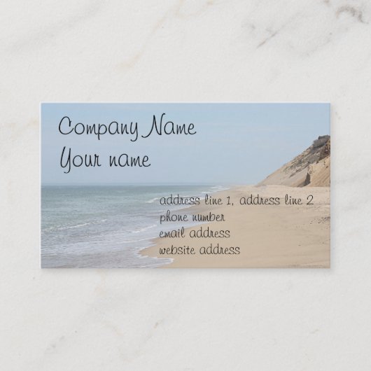 Oceaanstrandfoto Visitekaartje (Voorkant)