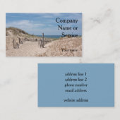 Oceaanstrandscène met duin-hek en zandige route visitekaartje (Voorkant / Achterkant)