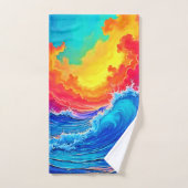Oceaanstuwing: Stralende Zonsondergangsgolf Bad Handdoek (Handdoek)