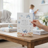 Oceaanthema Waterverf Dolfijn Baby Shower Kaart