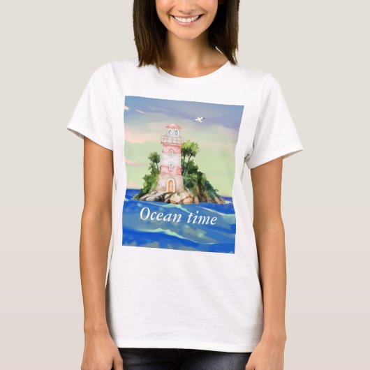 oceaantijd, (bewerkbaar) t-shirt (Voorkant)