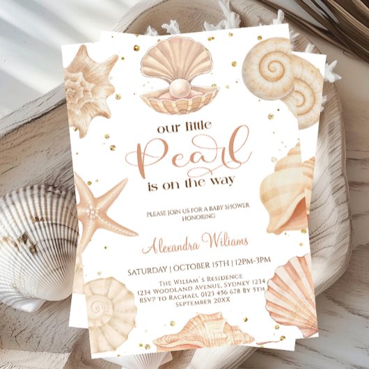 Oceaantje parel baby shower kaart