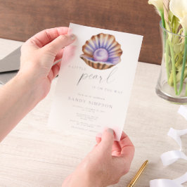 Oceaantje Parel Onder De Zee Baby Shower Vellum Uitnodigingen