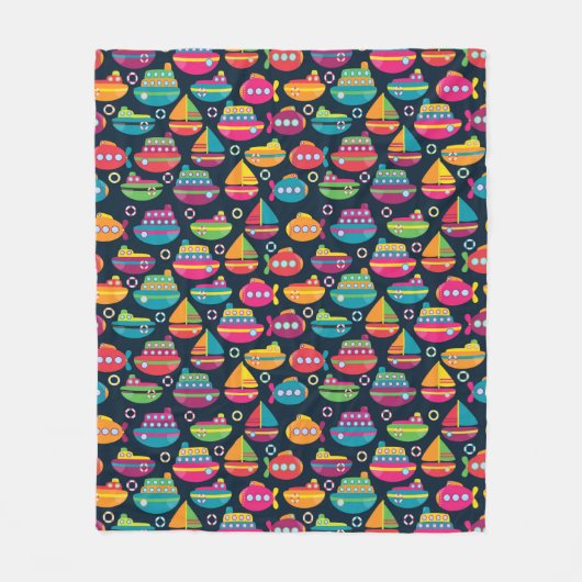 Oceaantransportpatroon Fleece Deken (Voorkant)