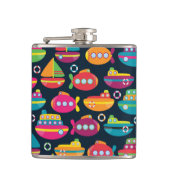 Oceaantransportpatroon Heupfles (Voorkant)