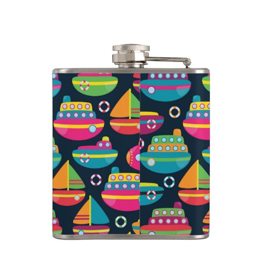 Oceaantransportpatroon Heupfles (Achterkant)