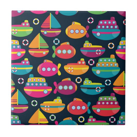 Oceaantransportpatroon Tegeltje (Voorkant)