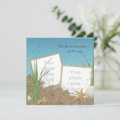 oceaantrouwfoto lijst in zand kaart (Staand voorkant)