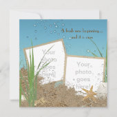 oceaantrouwfoto lijst in zand kaart (Voorkant)