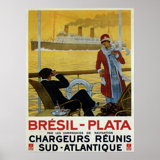  oceaanvisserij naar Brazilië Plata en Poster (Voorkant)