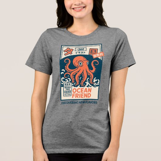 Oceaanvriend Tri-Blend Shirt (Voorkant)