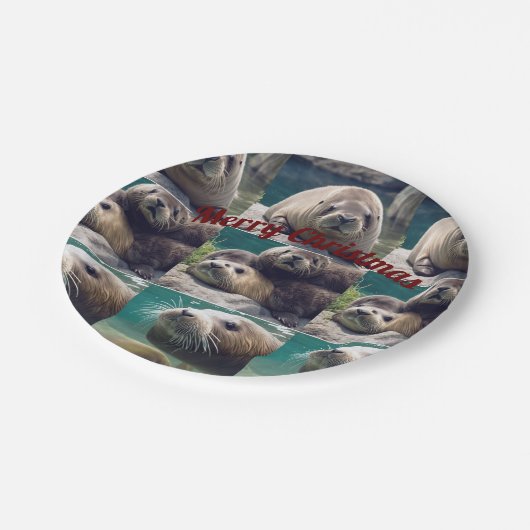 Oceaanvriendelijke Feesten met Walrus papieren bor Papieren Bordje (Gekanteld)