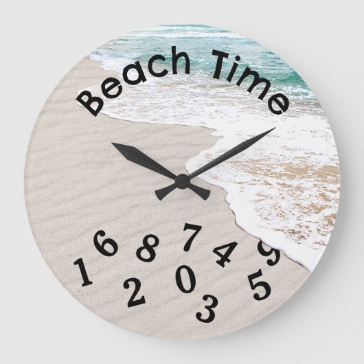 Oceaanwater en winderig zand grote klok (Voorkant)
